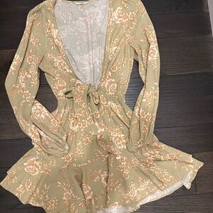 Kivari Green and Cream Floral Garment